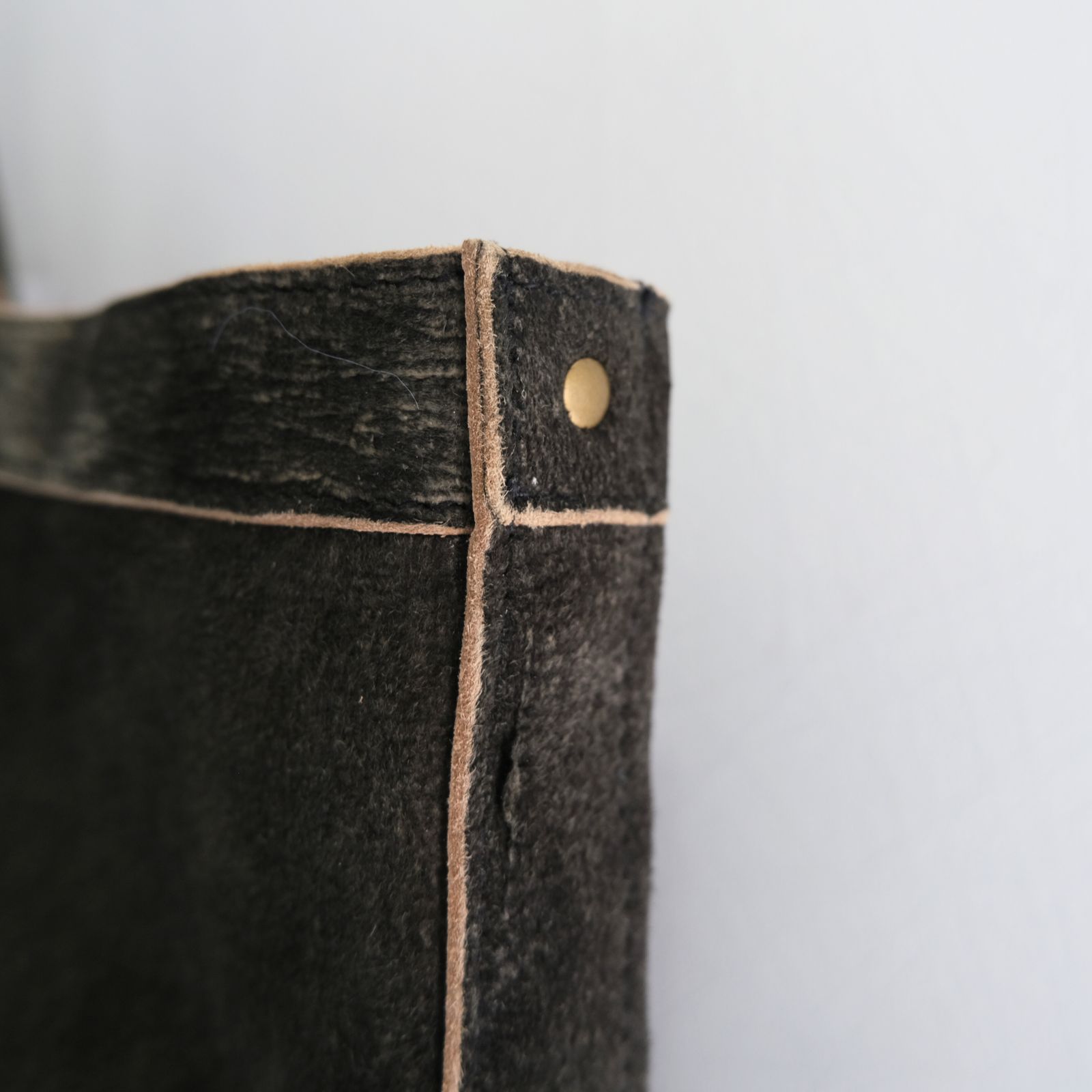 LEATHER TOTE BAG ‐Goat suede Antique finish‐ / バッグ / トートバッグ / レザー / ゴートレザー / アンティーク加工 / Black