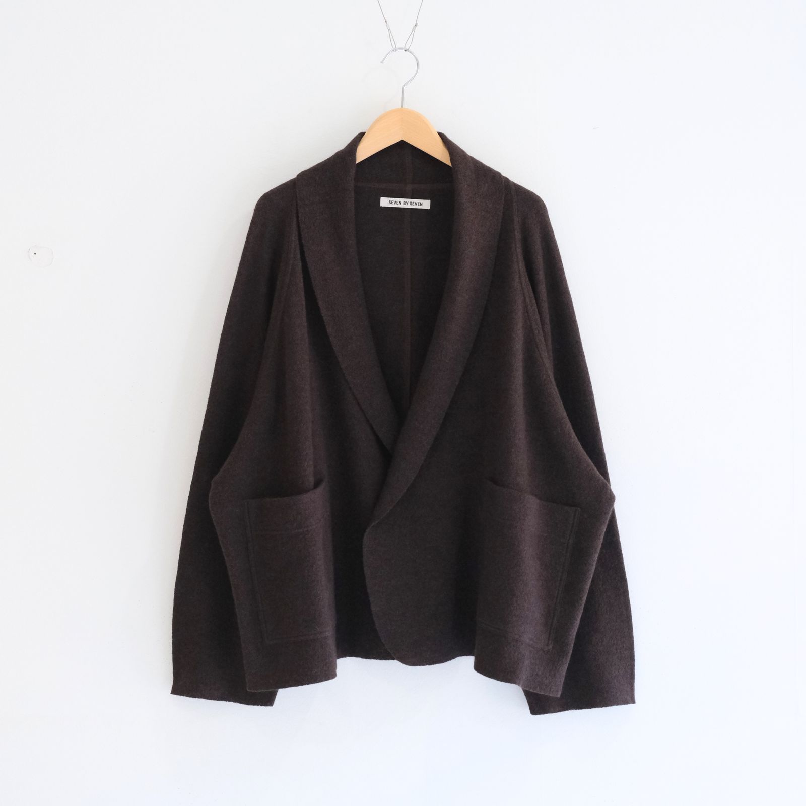 【残り1点】CARDIGAN JACKET  ‐Hard Twist Crepe Knit‐（Brown）