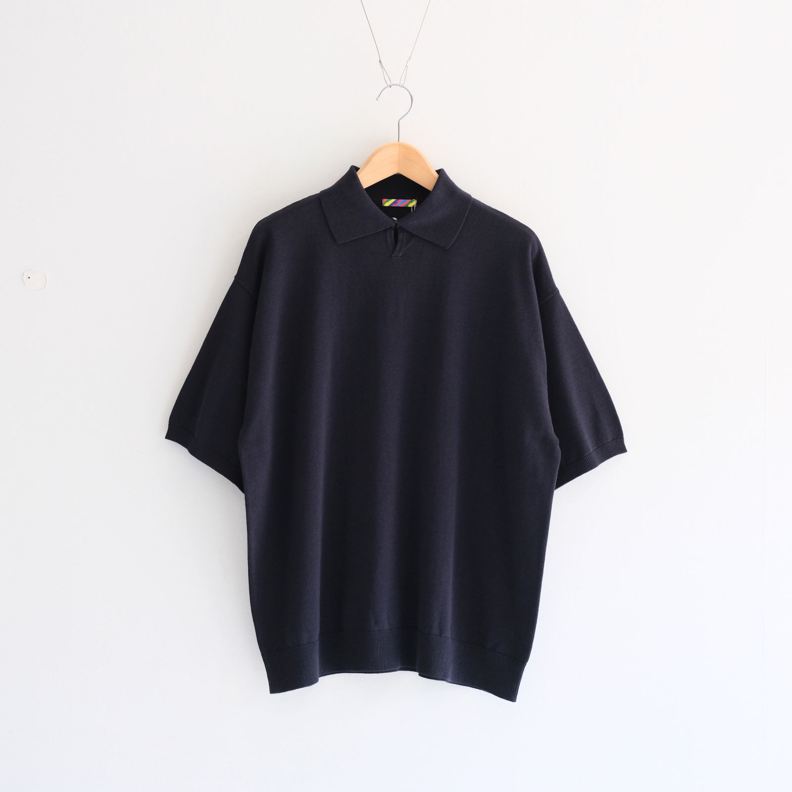 Knitted Polo Shirt /  ニット ポロ シャツ（NAVY）