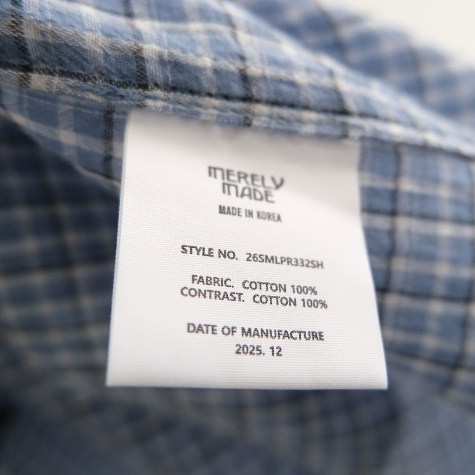 PREMIUM RONACHECK WRINKLE OVER SIZED SHIRTS / シャツ / LIGHT SKY BLUE