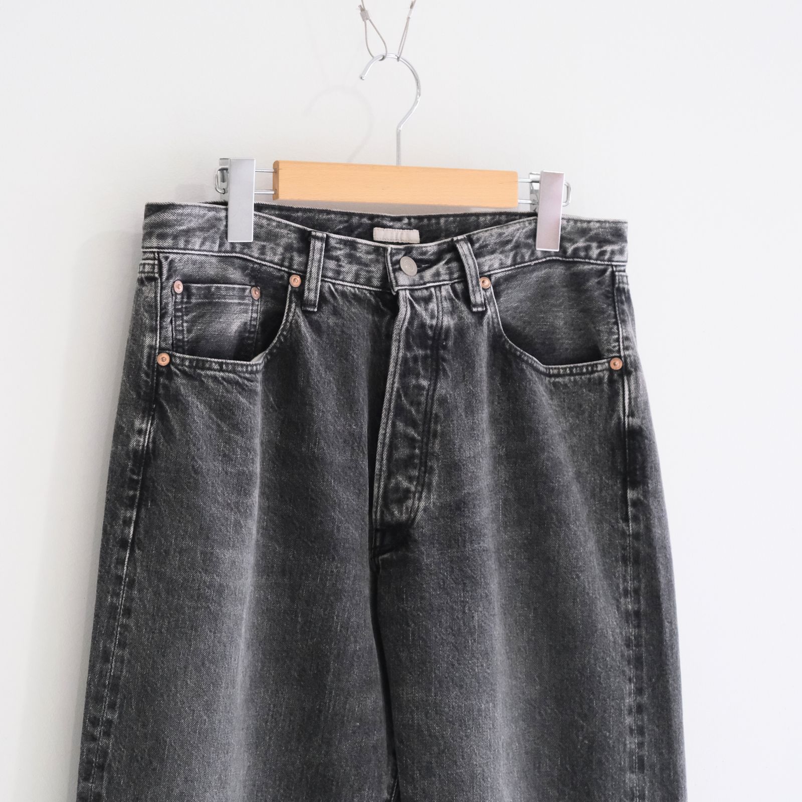 VINTAGE WASHED SELVEDGE BLACK DENIM 5P PANTS / パンツ / デニム / 5ポケット / FADED BLACK