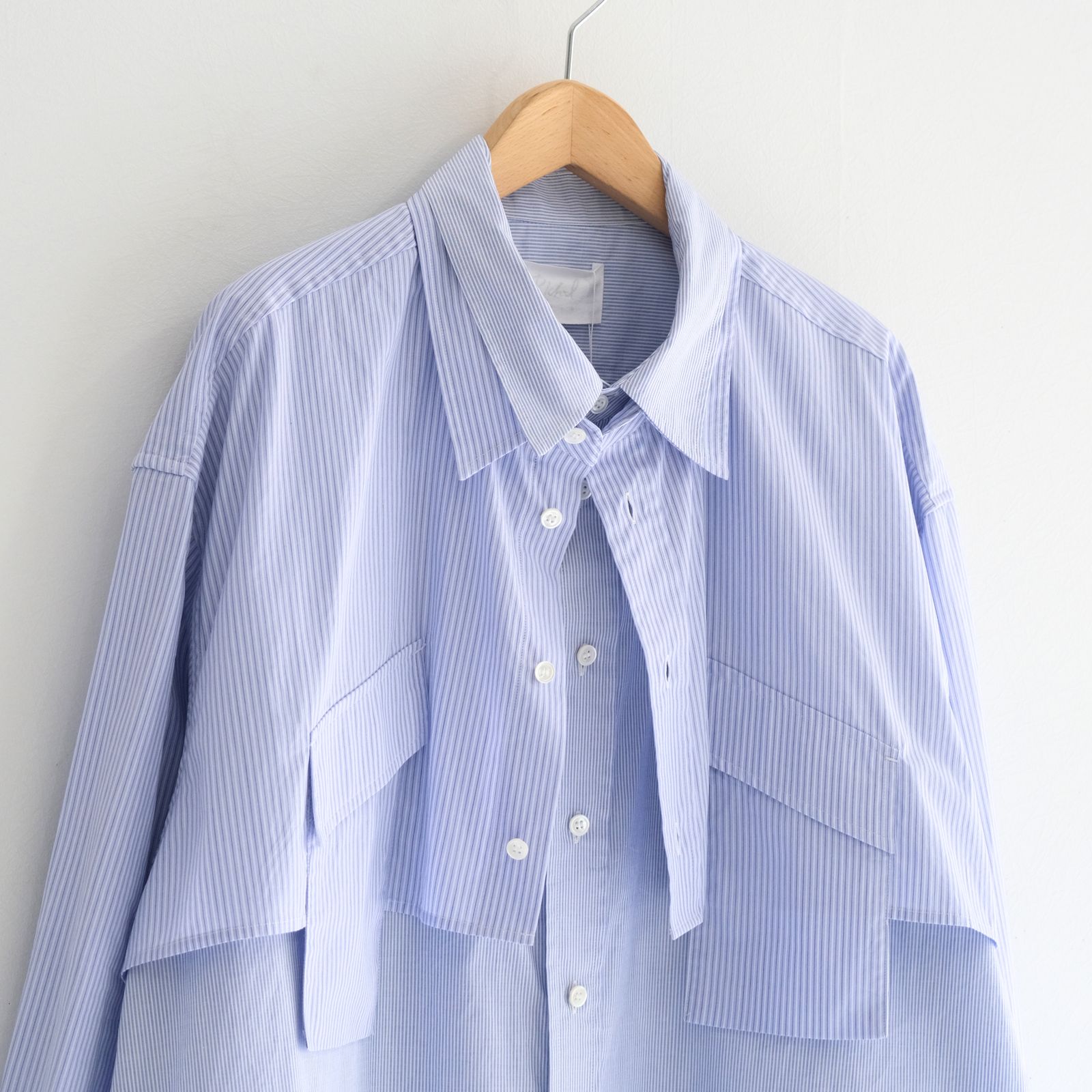 【残り1点】Layered Shirt / レイヤード シャツ（Sax Stripe）