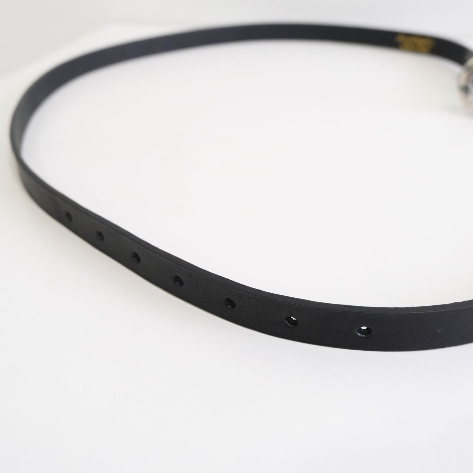 CART BUCKLE NARROW LEATHER BELT / ベルト / レザーベルト / Rooster King＆Co., / Cow leather / 牛革 / Black