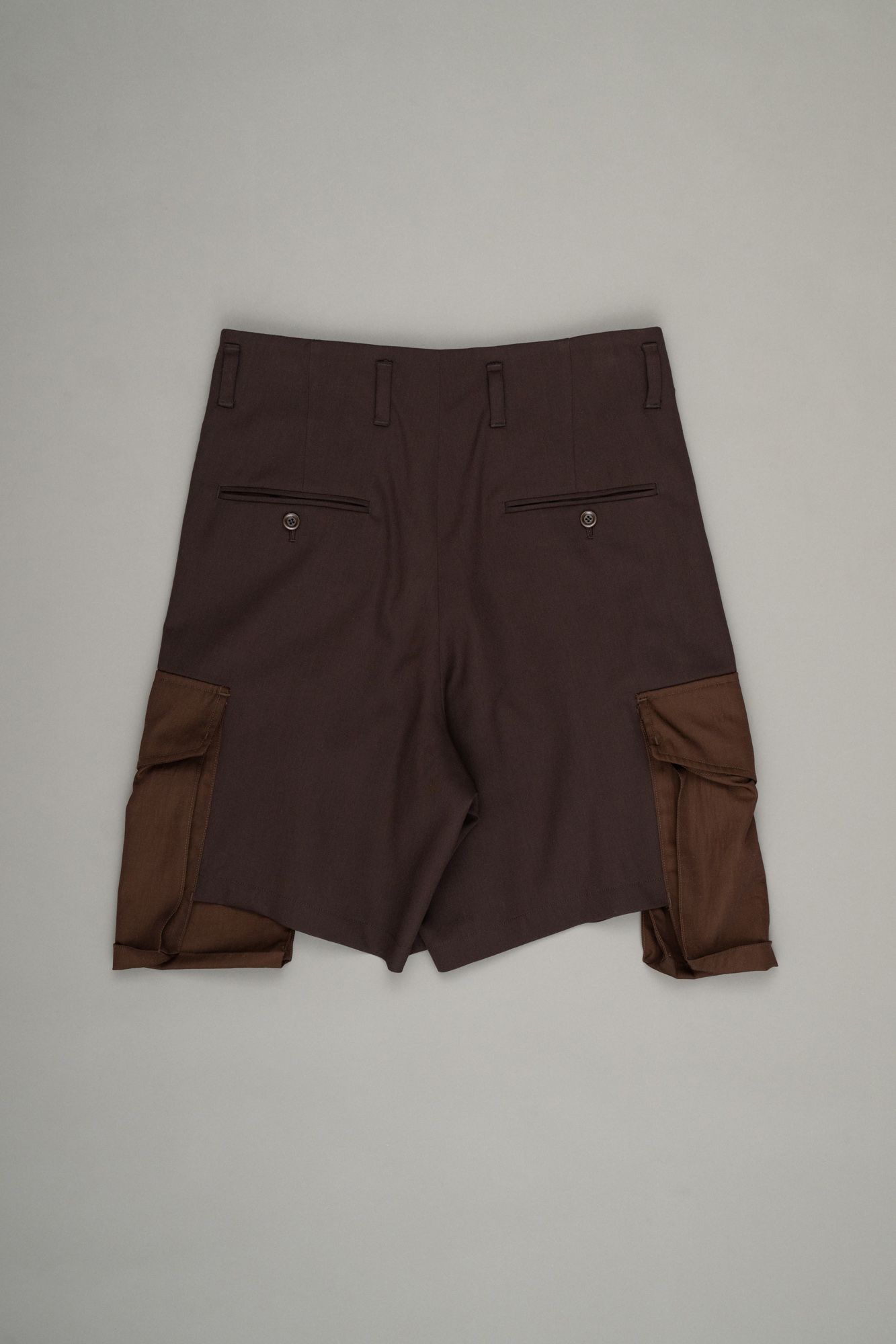 Layered Cargo Shorts（Brown）