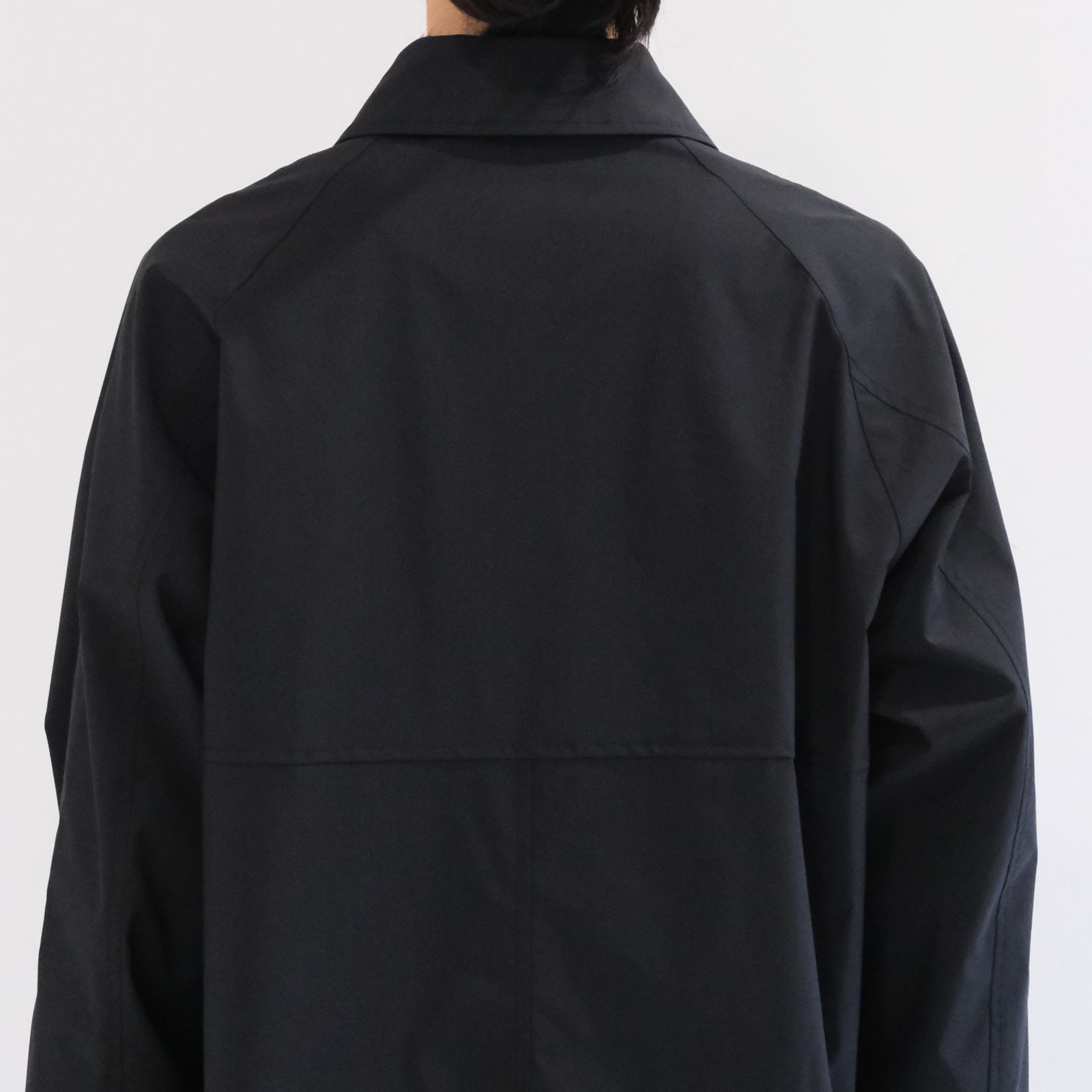 WATER RESISTANT WOOL BALMACAAN COAT（BLACK）