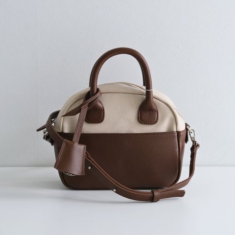 S.DOME CANVAS & LEATHER BOSTON BAG SMALL / ボストンバッグ / BROWN