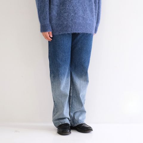 "JUDE Ⅱ" HIPPIE New Standard Straight by 66 Selvedge Denim / パンツ / デニム / フェード加工 / 刺繍 / CRASH BLUE
