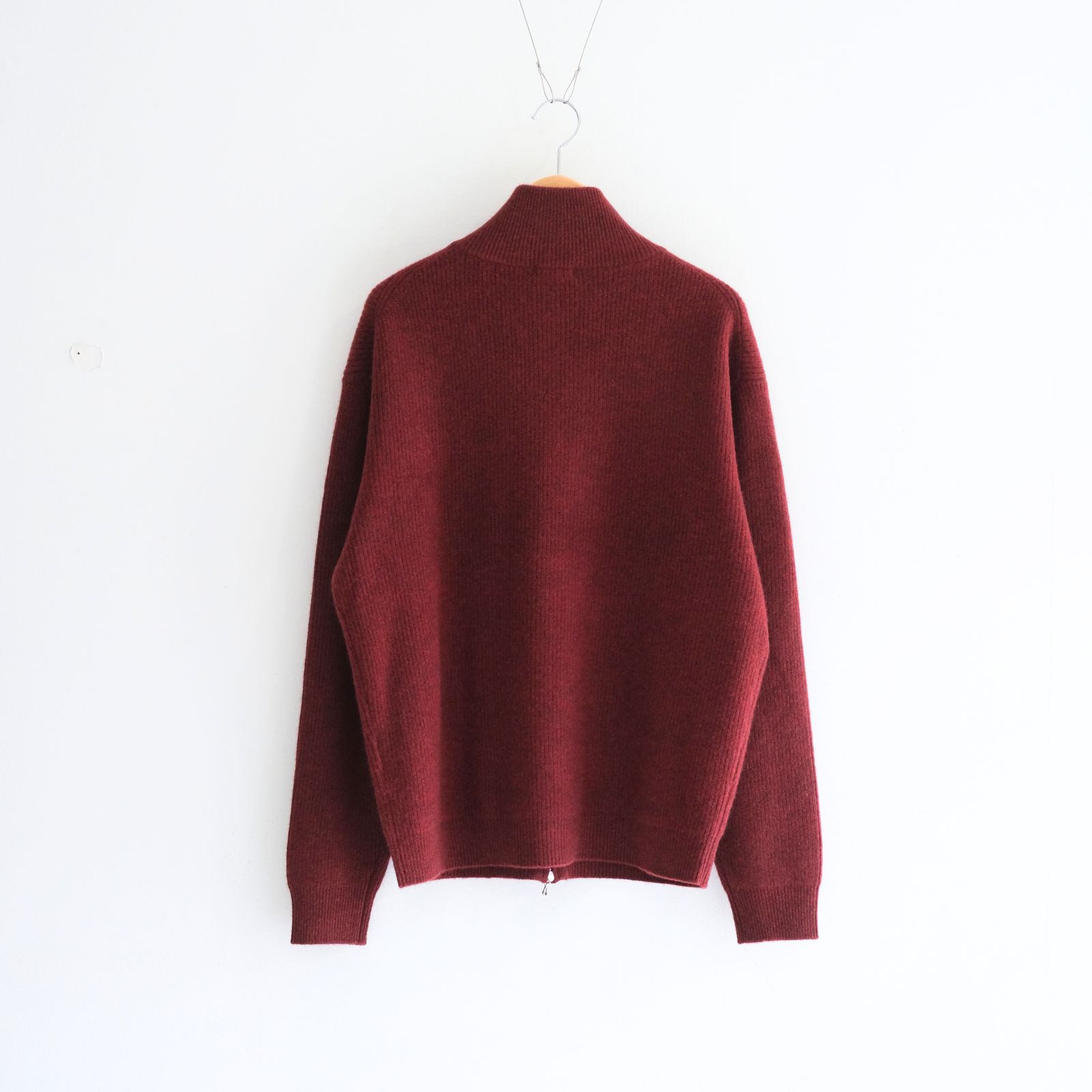YAK / WOOL RIB DRIVERS KNIT（DARK RED）