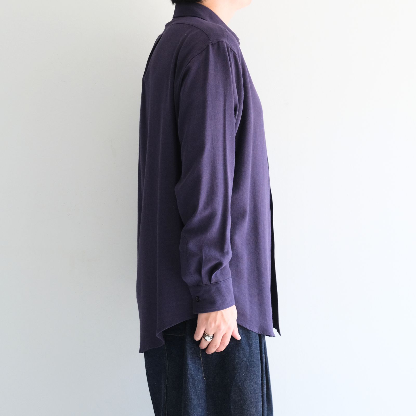 RAYON LINEN CHECK SHIRT / レーヨンリネンチェックシャツ（BLUE / BROWN）