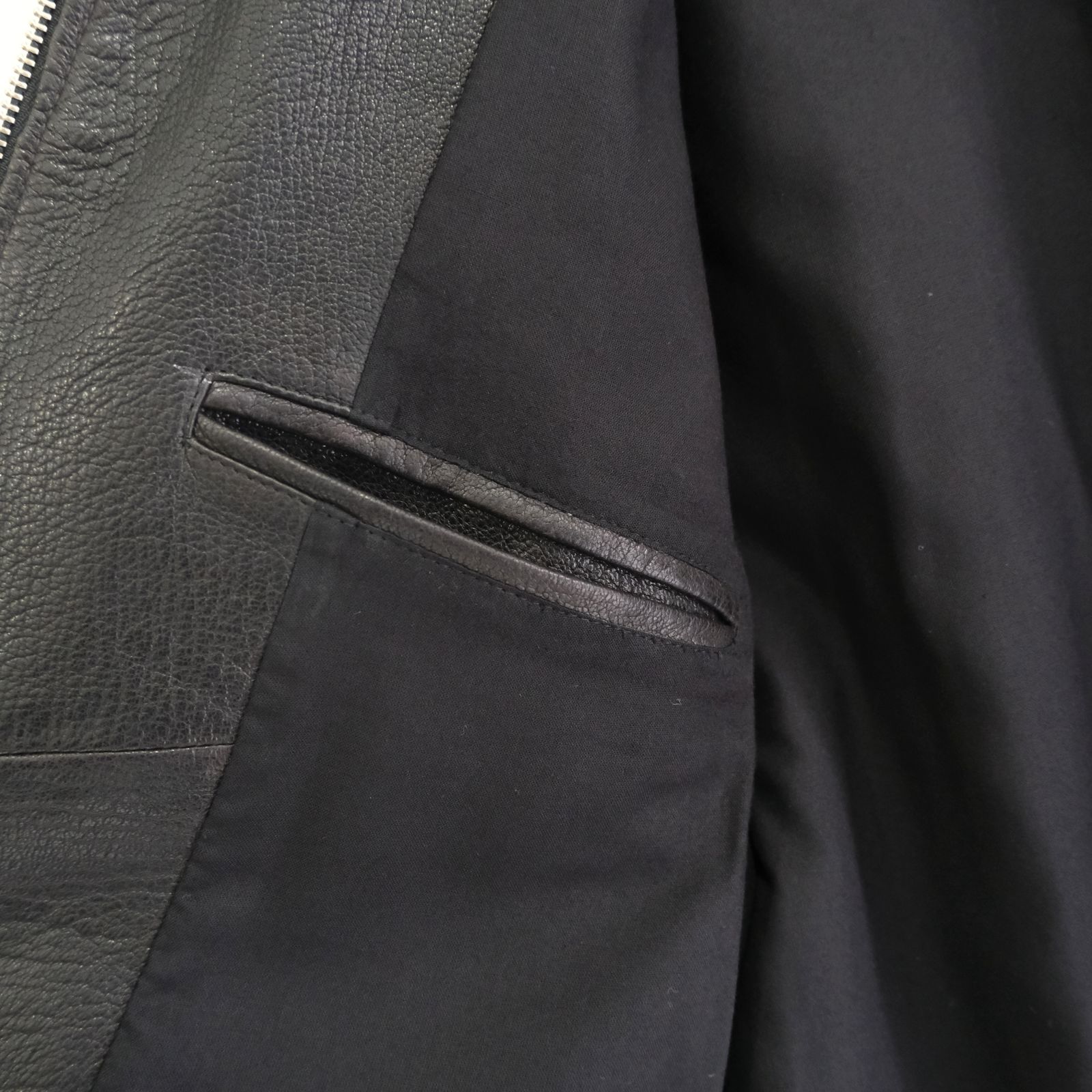 LEATHER ZIP UP BLOUSON ‐Sheep Shrink leathe‐ / ジャケット / レザージャケット / Sheep leather / 羊革 / Black