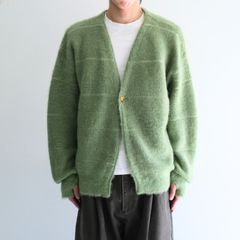 【残り1点】MOHAIR BOARDER CARDIGAN（GREEN）