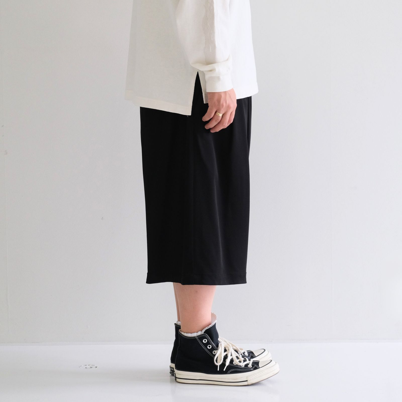 Wide Baggy Twill Short Pants / パンツ / ショーツ / バギー / Black