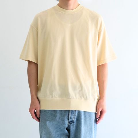SOFT DRY SHORT LOOP TERRY SWEAT TEE （YELLOW BEIGE）