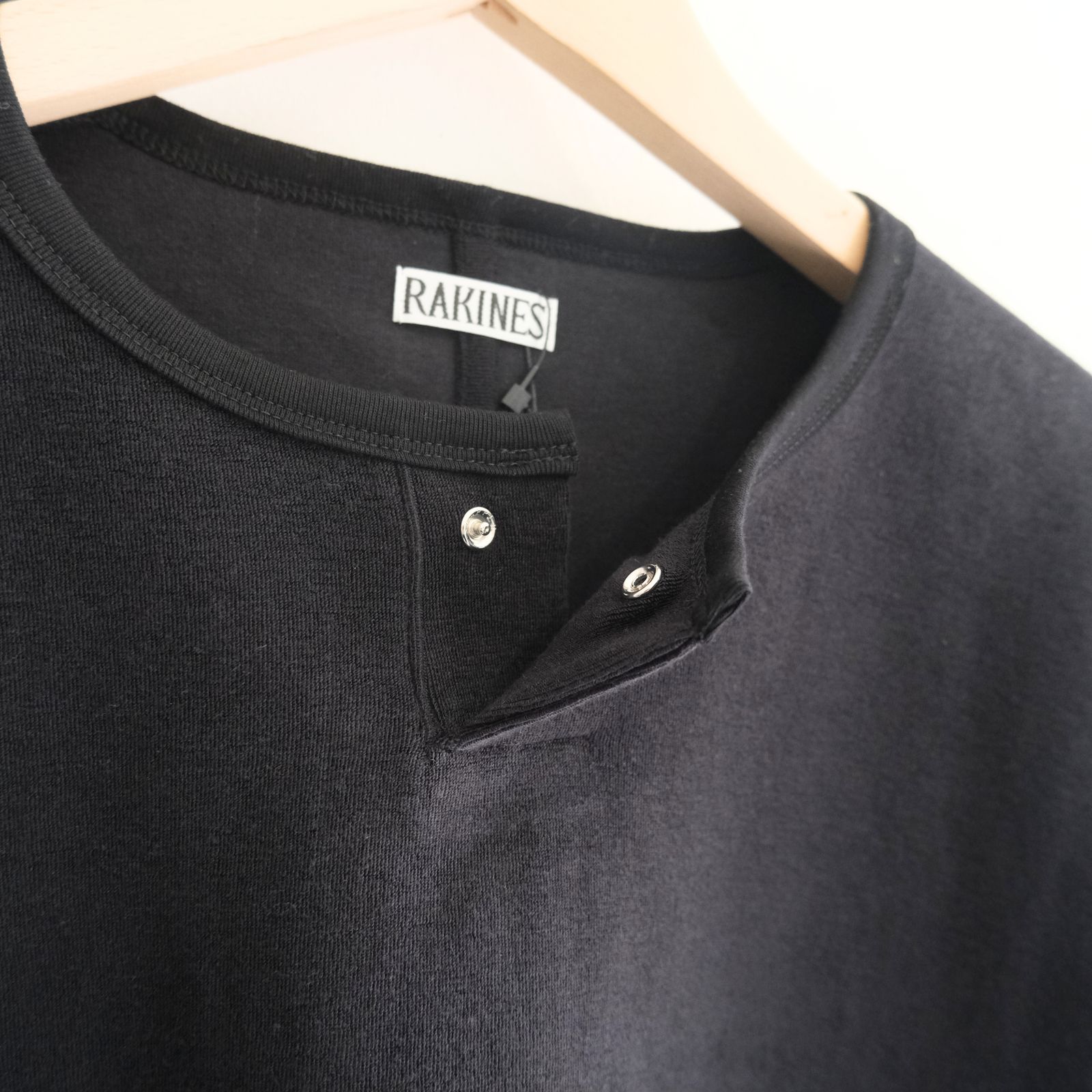 Organic cotton pile - Wim / ヘンリーネック / ロンT / Mat black