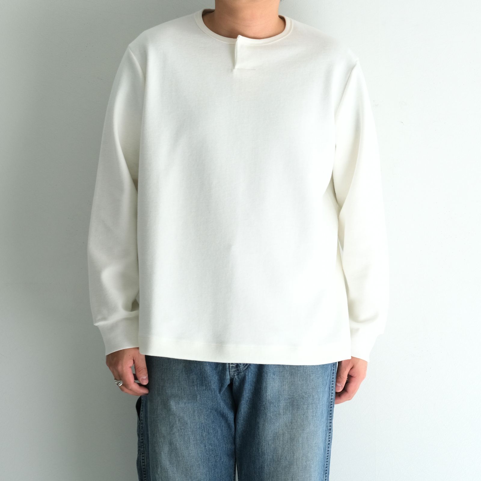Organic cotton pile - Wim / ヘンリーネック / ロンT / Off white