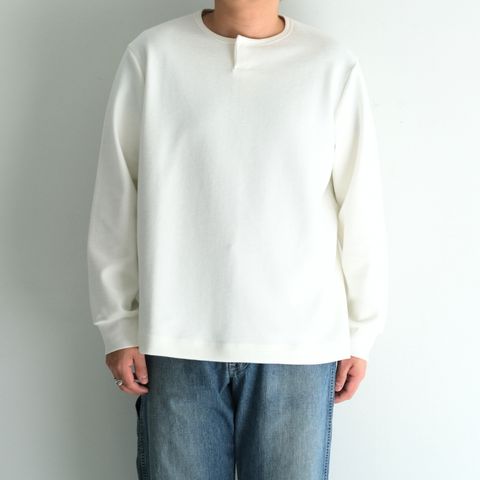 Organic cotton pile - Wim / ヘンリーネック / ロンT / Off white