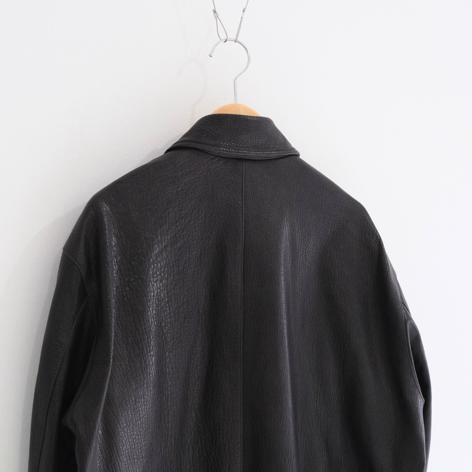 LEATHER ZIP UP BLOUSON ‐Sheep Shrink leathe‐ / ジャケット / レザージャケット / Sheep leather / 羊革 / Black