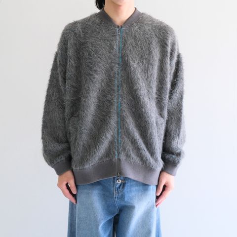 Suri Alpaca Bomber Jacket / スリ アルパカ ボンバージャケット（Grey / Turquoise）