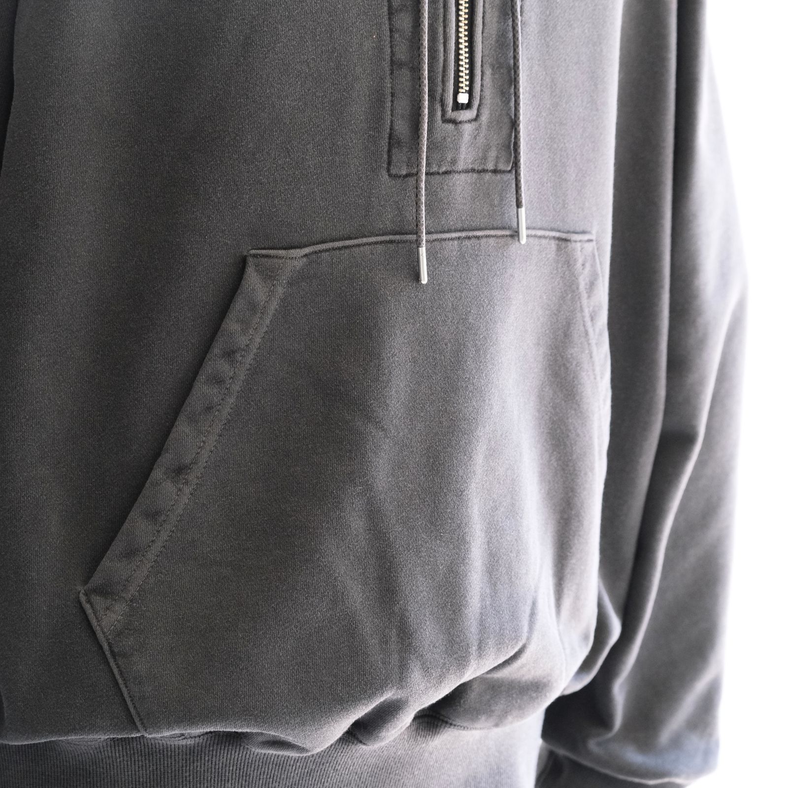 Processed Half-Zip Sweat Hoodie（Gray）