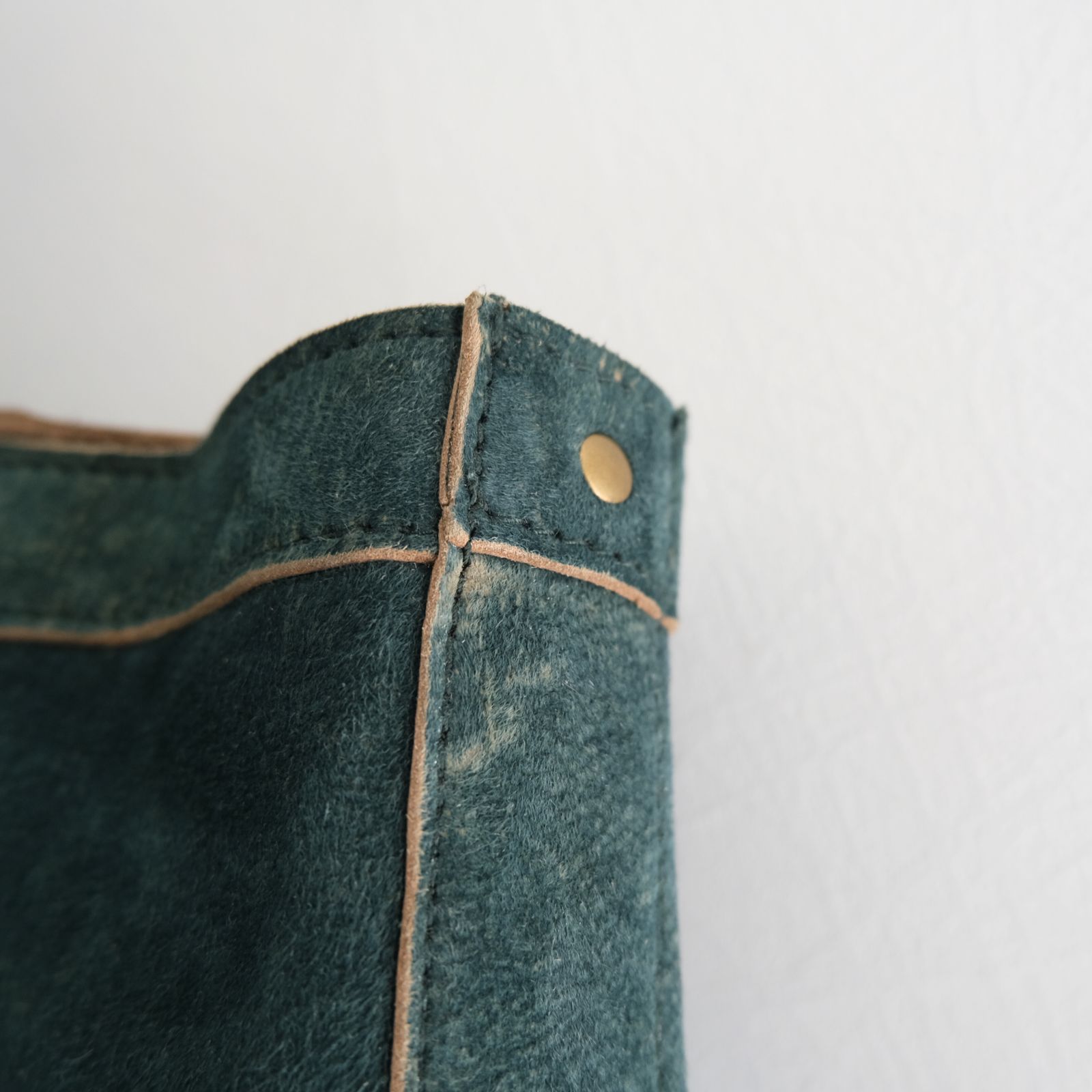 LEATHER TOTE BAG ‐Goat suede Antique finish‐ / バッグ / トートバッグ / レザー / ゴートレザー / アンティーク加工 / Green