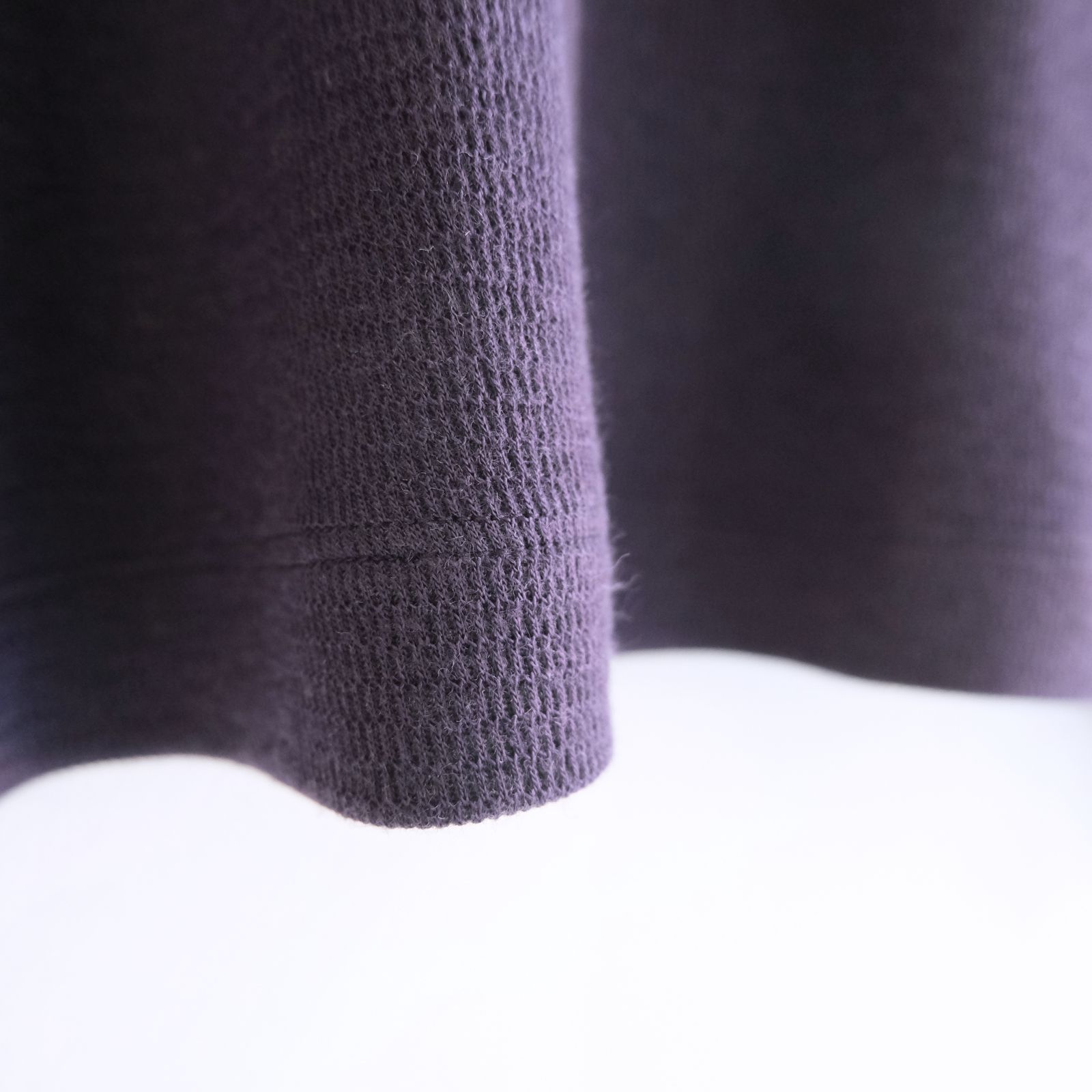 W/C HONEYCOMB HENLEY-NECK TOP（DARK PURPLE）