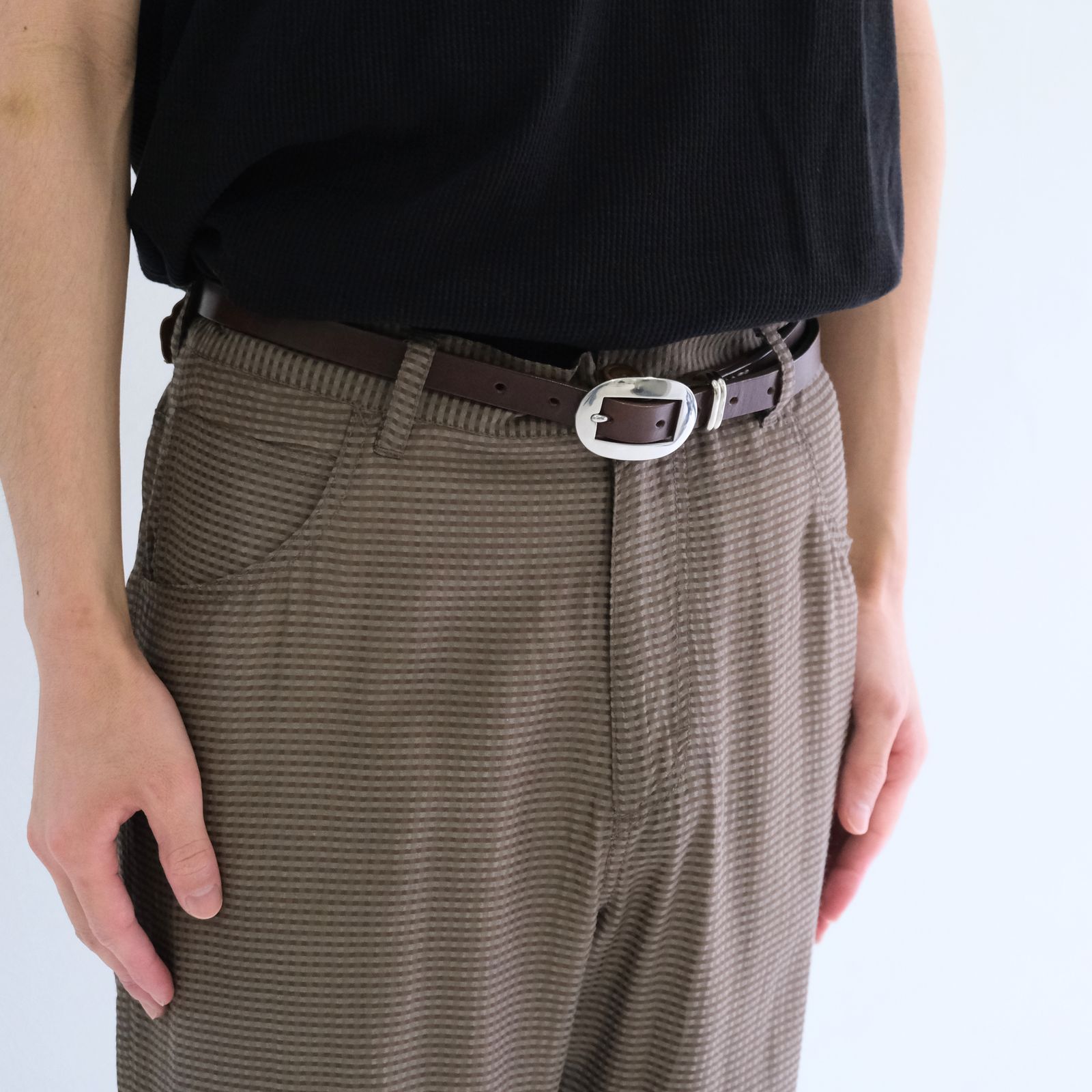 Lee / SEVEN BY SEVEN  / SHEER COWBOY PANTS ‐Gingham Check Indian fabric‐ /