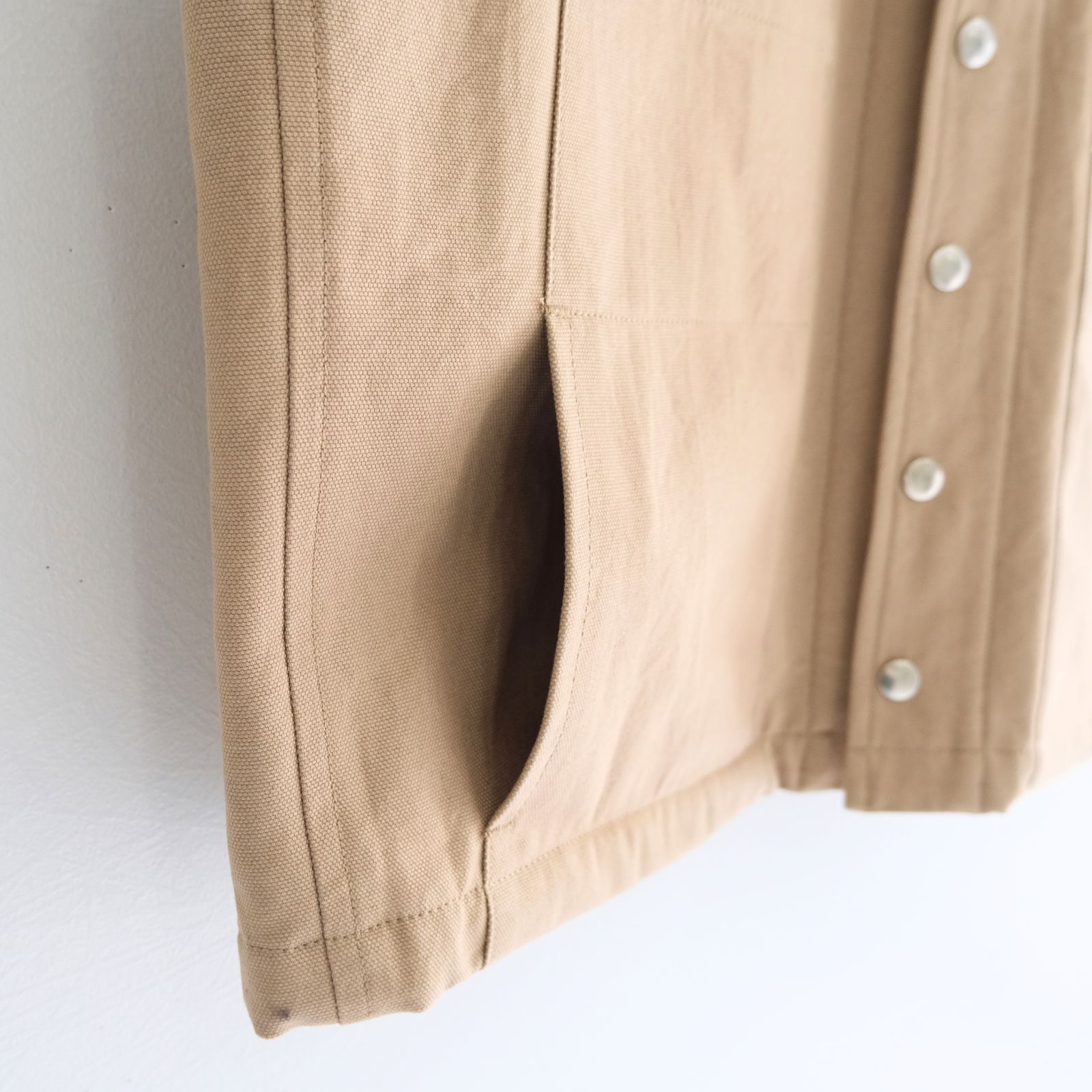 【残り1点】WORK VEST - Duck / Native Border Knit Lining -（Beige）