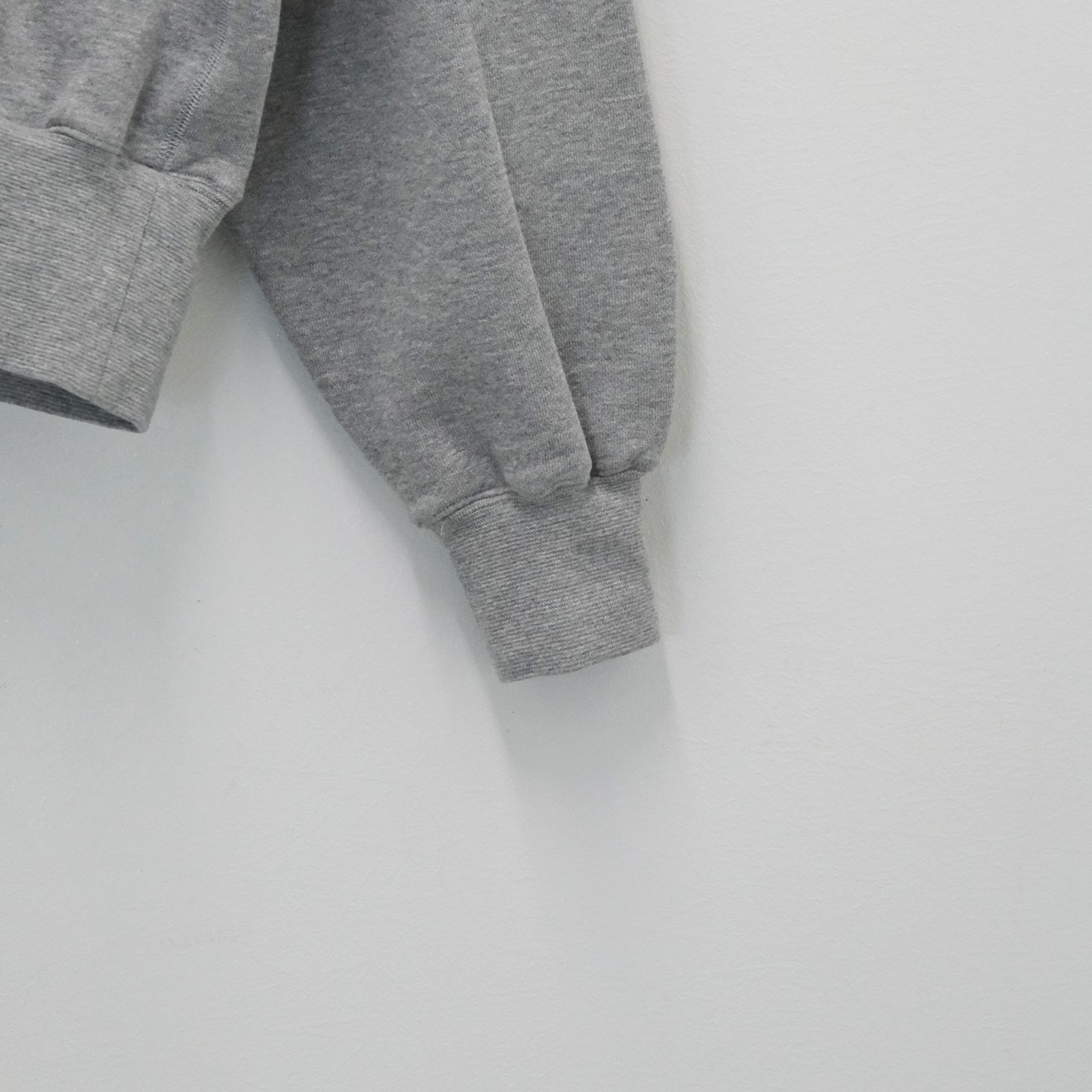 "BROTHERS" Leather × Original Supima Aging Cotton Sweat / ハーフジップ / スウェット / レザー / グレー