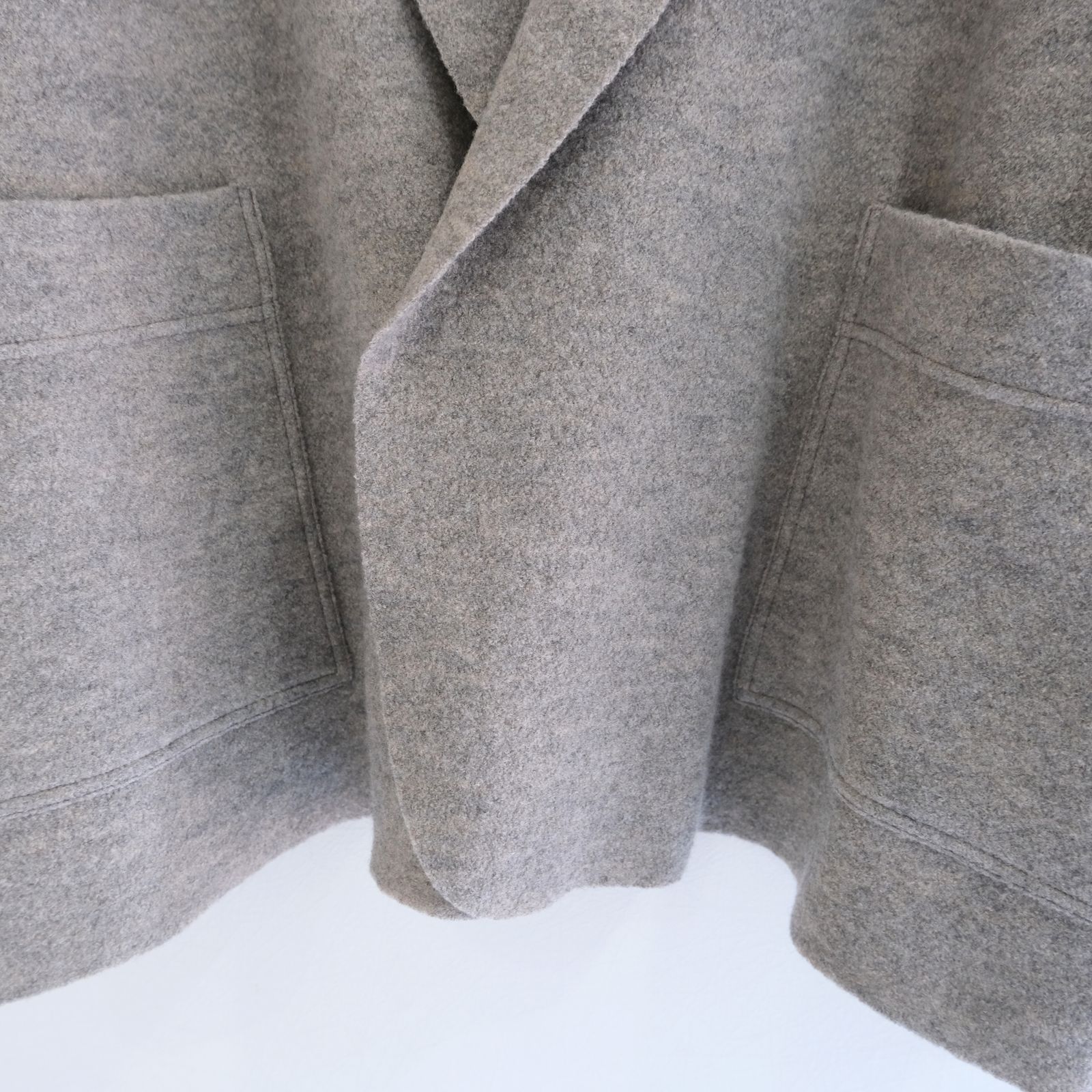 【残り1点】CARDIGAN JACKET  ‐Hard Twist Crepe Knit‐（Greige）