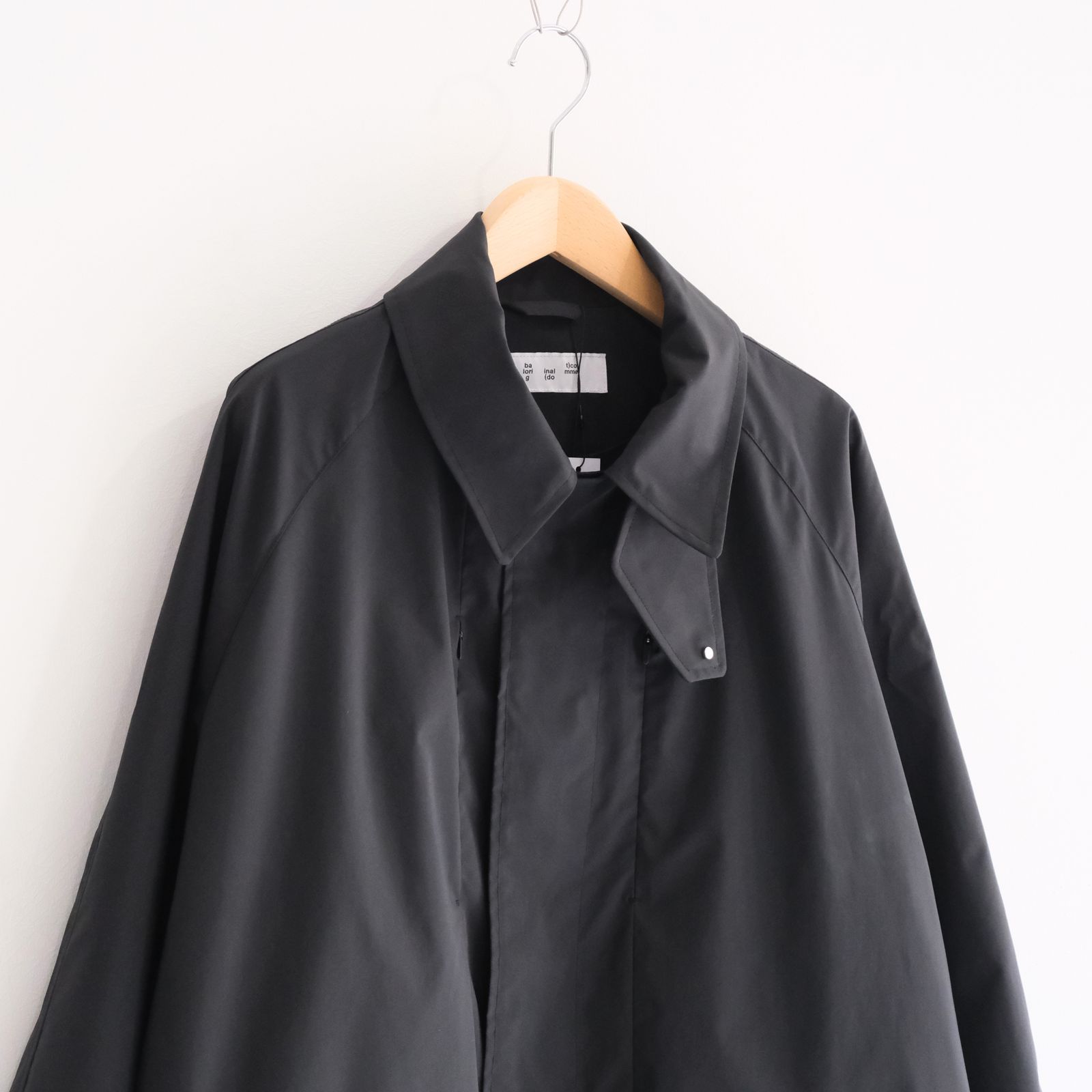 WATER RESISTANT WOOL BALMACAAN COAT（BLACK）