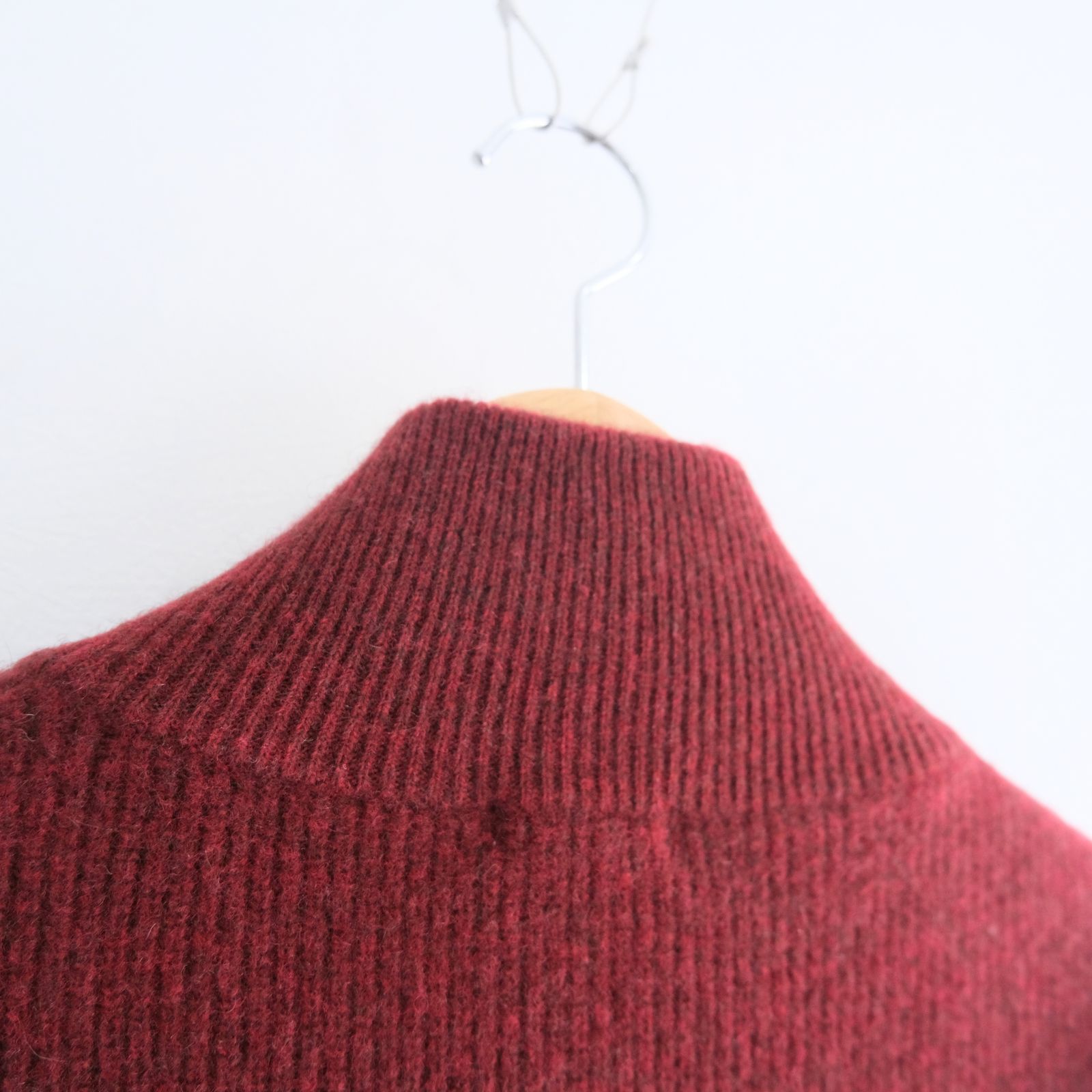 YAK / WOOL RIB DRIVERS KNIT（DARK RED）