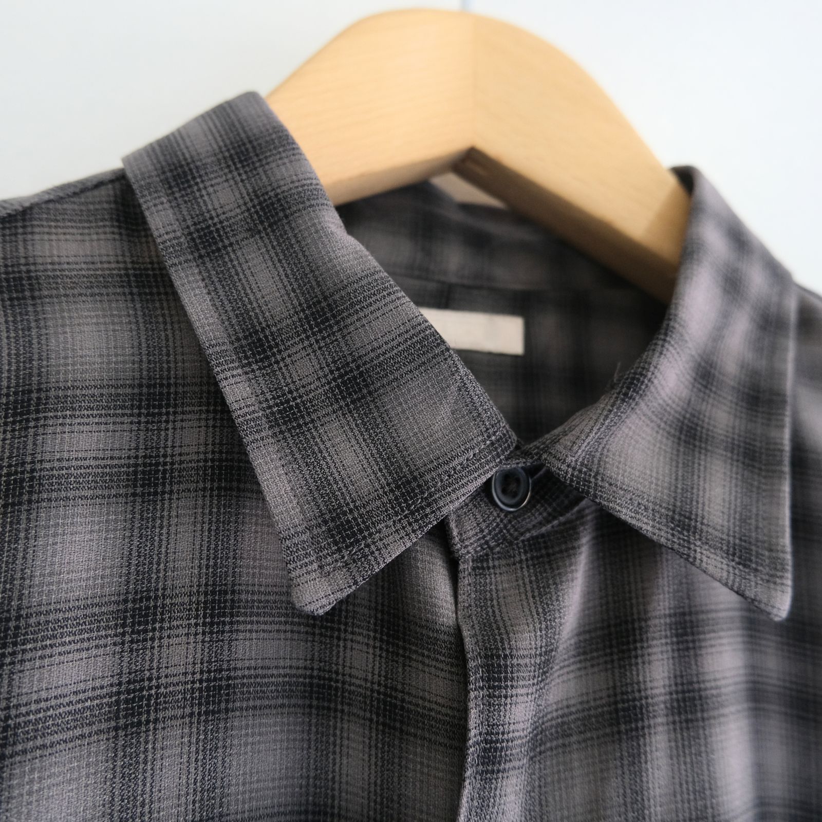 SUPER LIGHT FADED CHECK SHIRT（BLACK / GREY）