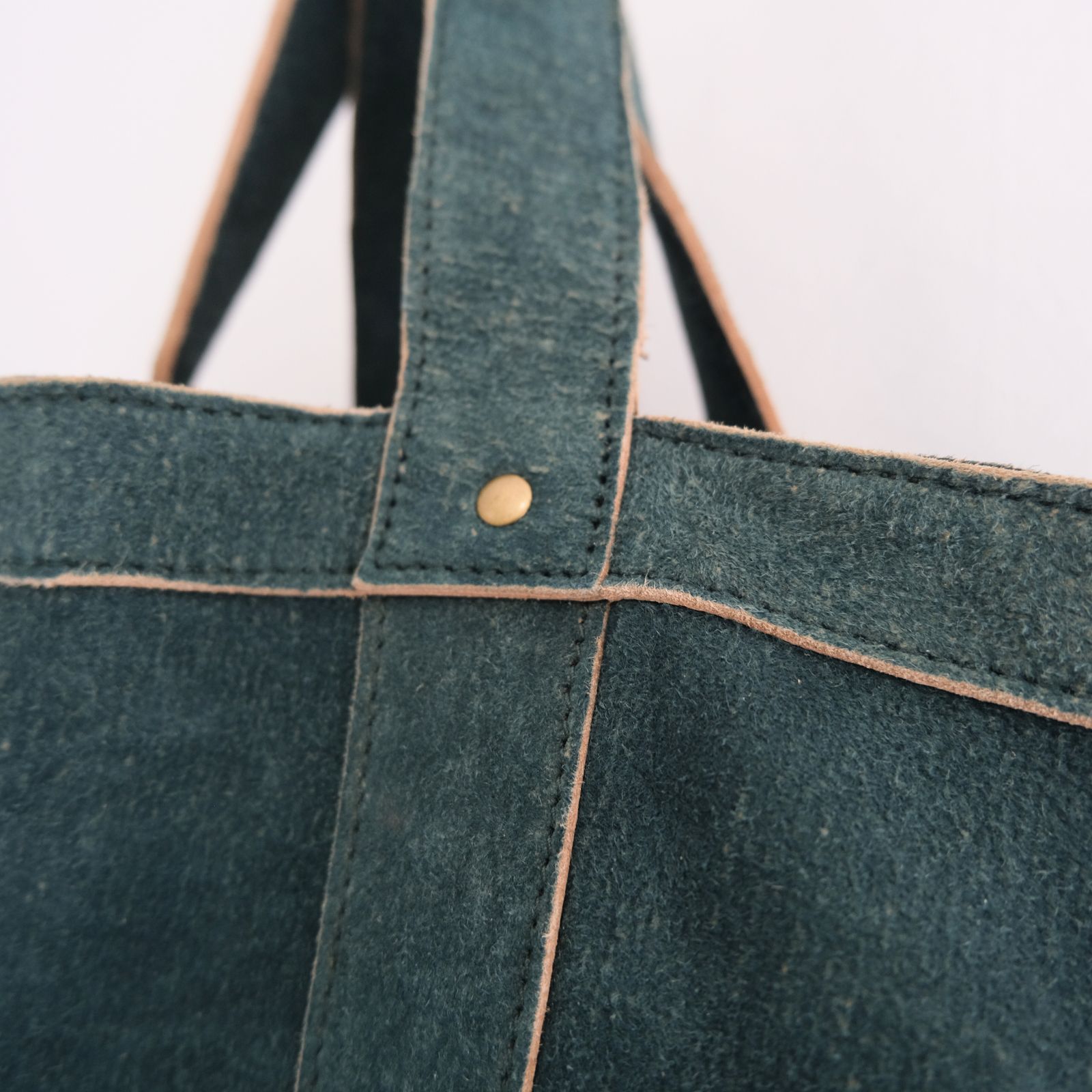 LEATHER TOTE BAG ‐Goat suede Antique finish‐ / バッグ / トートバッグ / レザー / ゴートレザー / アンティーク加工 / Green