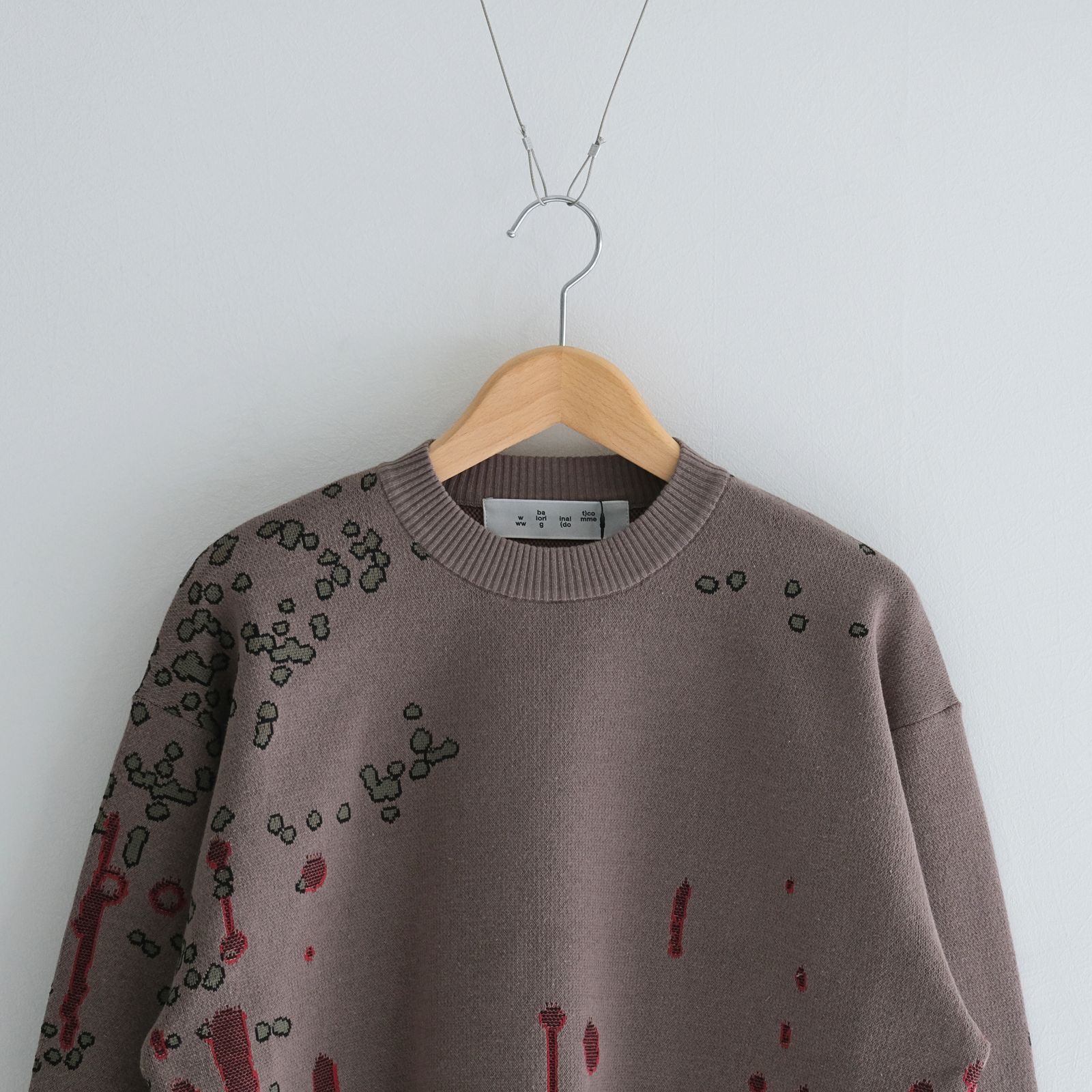 DRIP JACQUARD COTTON CREWNECK SWEATER / セーター / ジャガード織り / ECRU