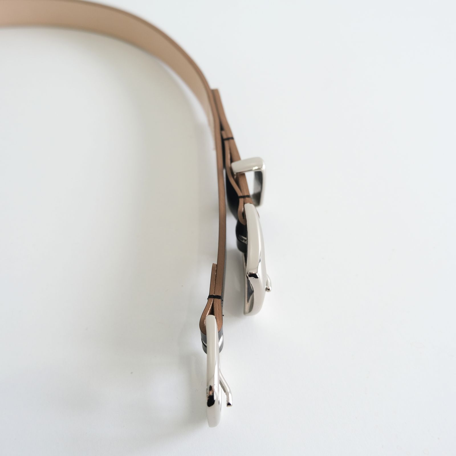 Elongated Leather Belt / ベルト / レザーベルト / Black