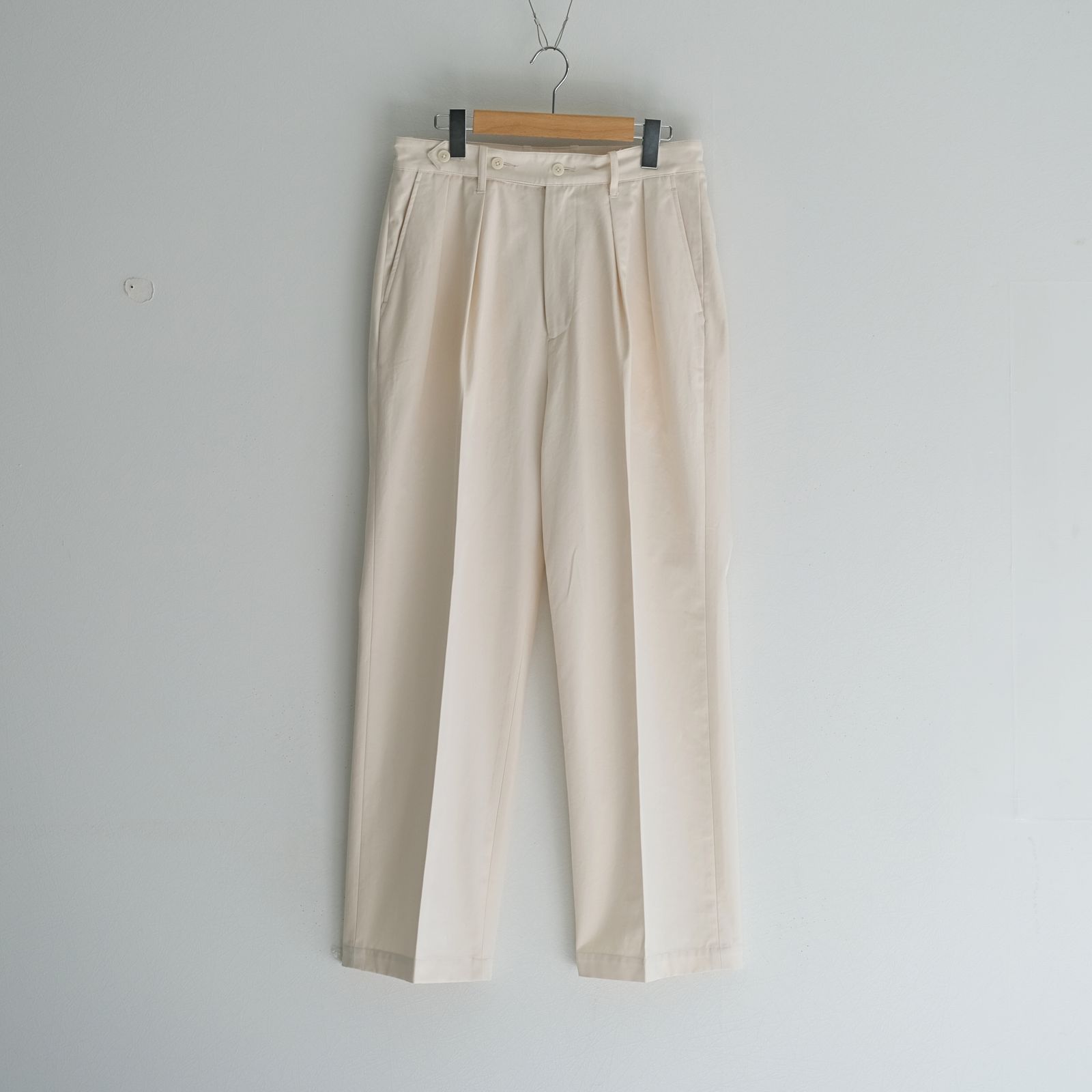ULTERIOR - FINX COTTON GABARDINE TUCKED TROUSERS