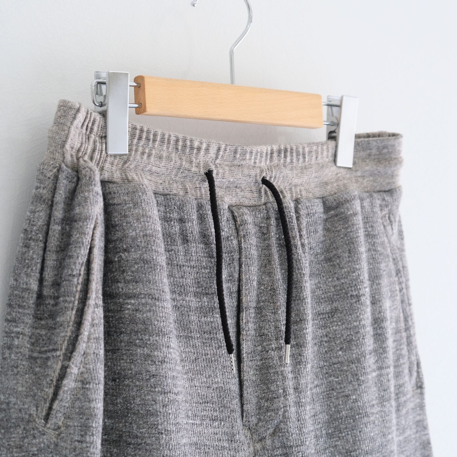 THERMAL SHORT PANTS - Mixed “UNSTAINED” yarn - / ショーツ / パンツ / GRAY