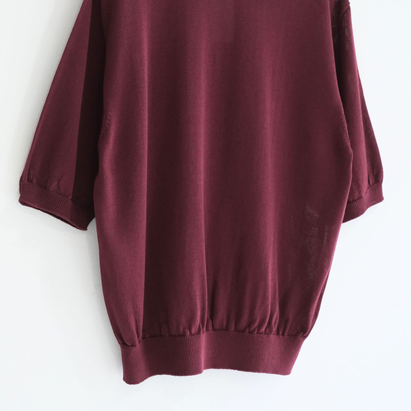 Wide knit T-Shirt / ワイド ニット Tシャツ（Burgundy）