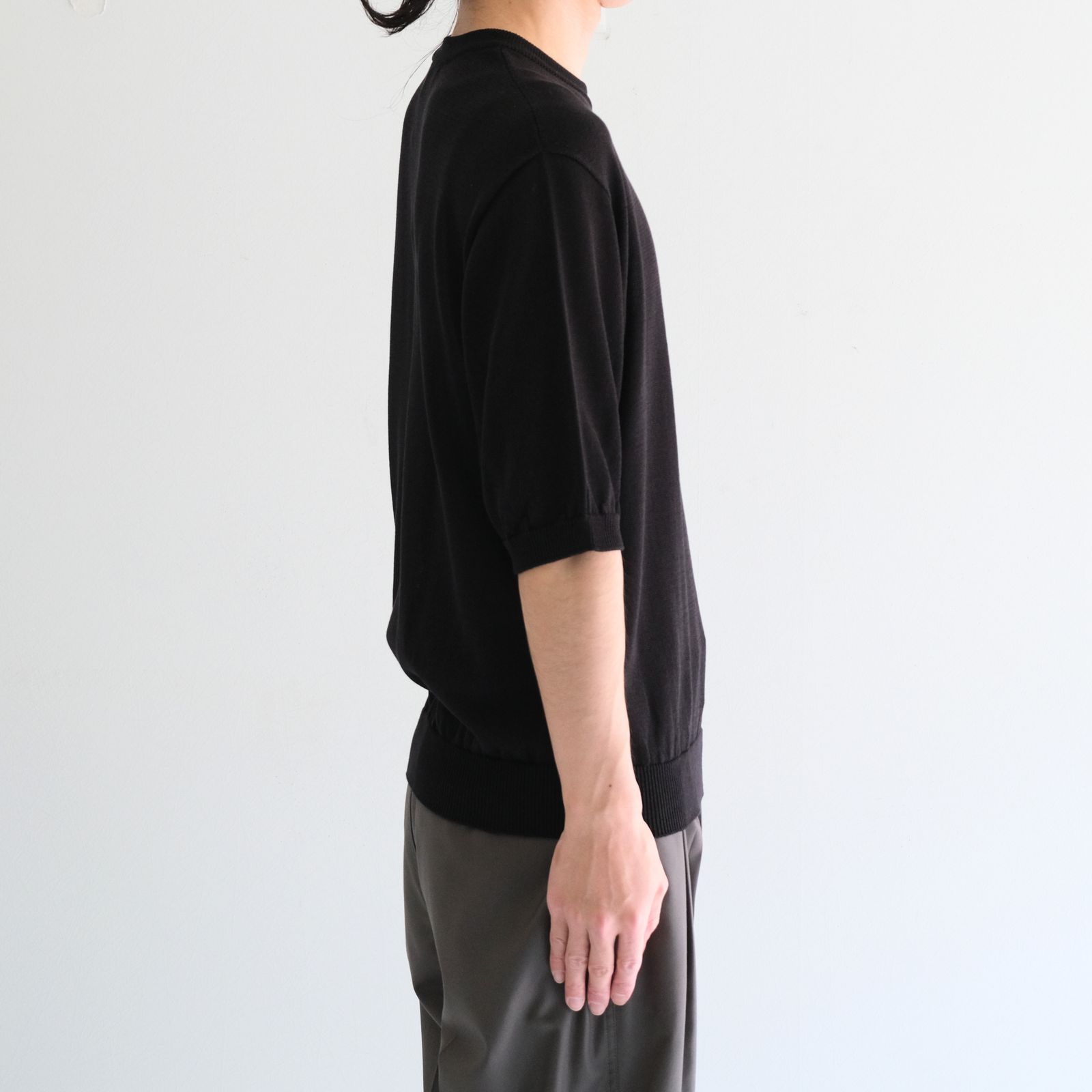 Wide knit T-Shirt / ワイド ニット Tシャツ（Black）
