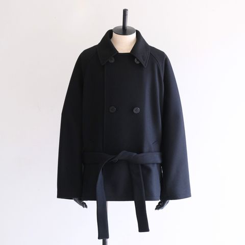 【残り1点】Wool Raglan Pea Coat（Black）