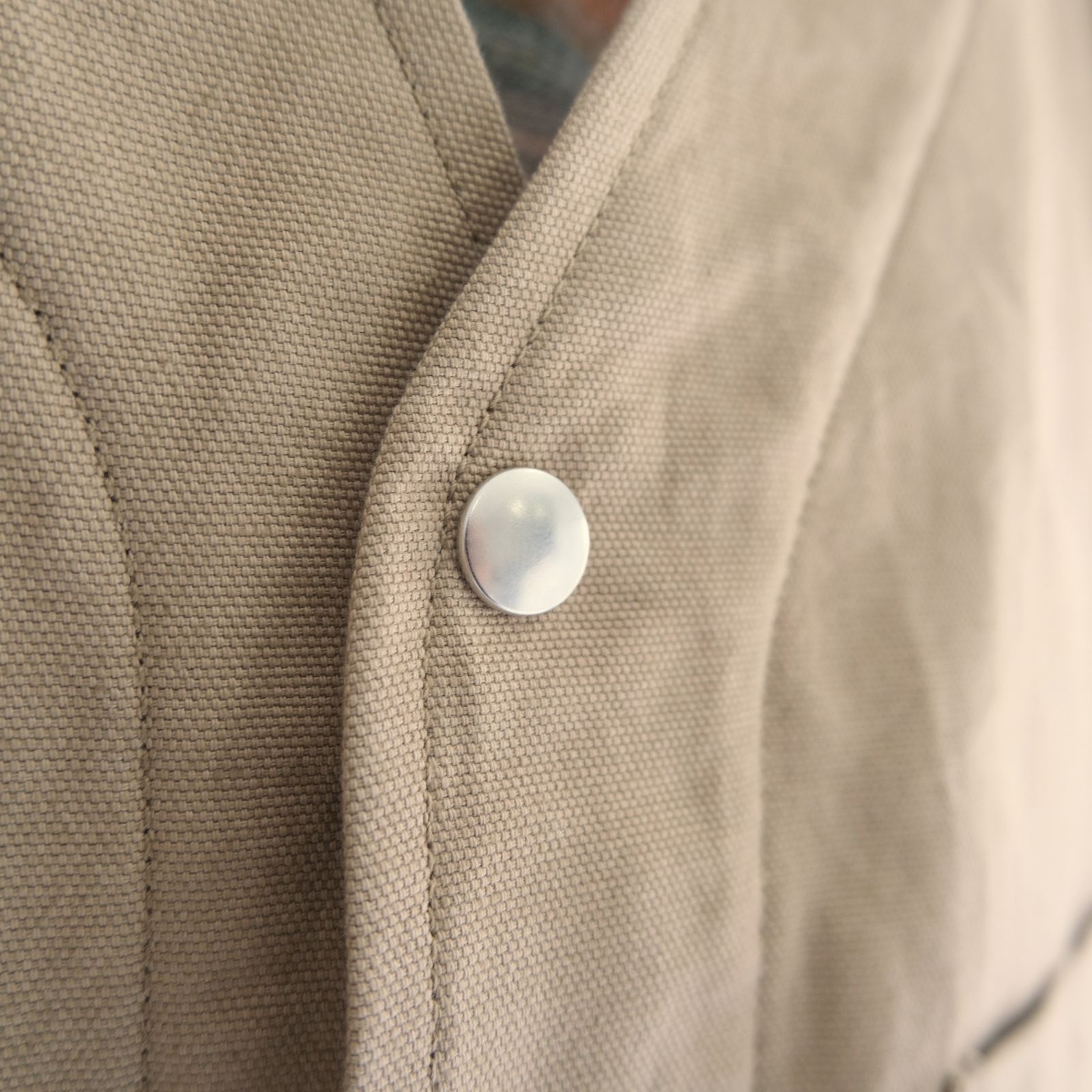【残り1点】WORK VEST - Duck / Native Border Knit Lining -（Beige）