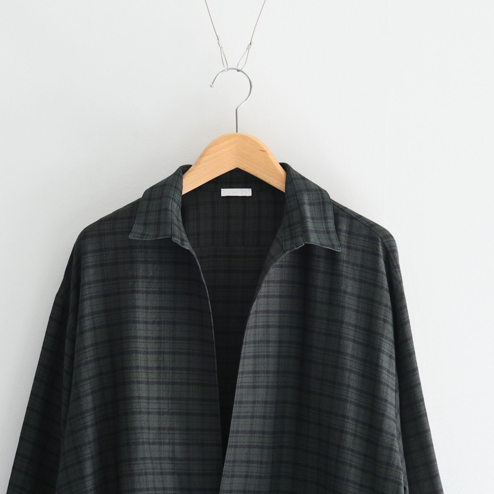Silk Plaid Skipper Shirts / スキッパー / シャツ / シルク / GREEN