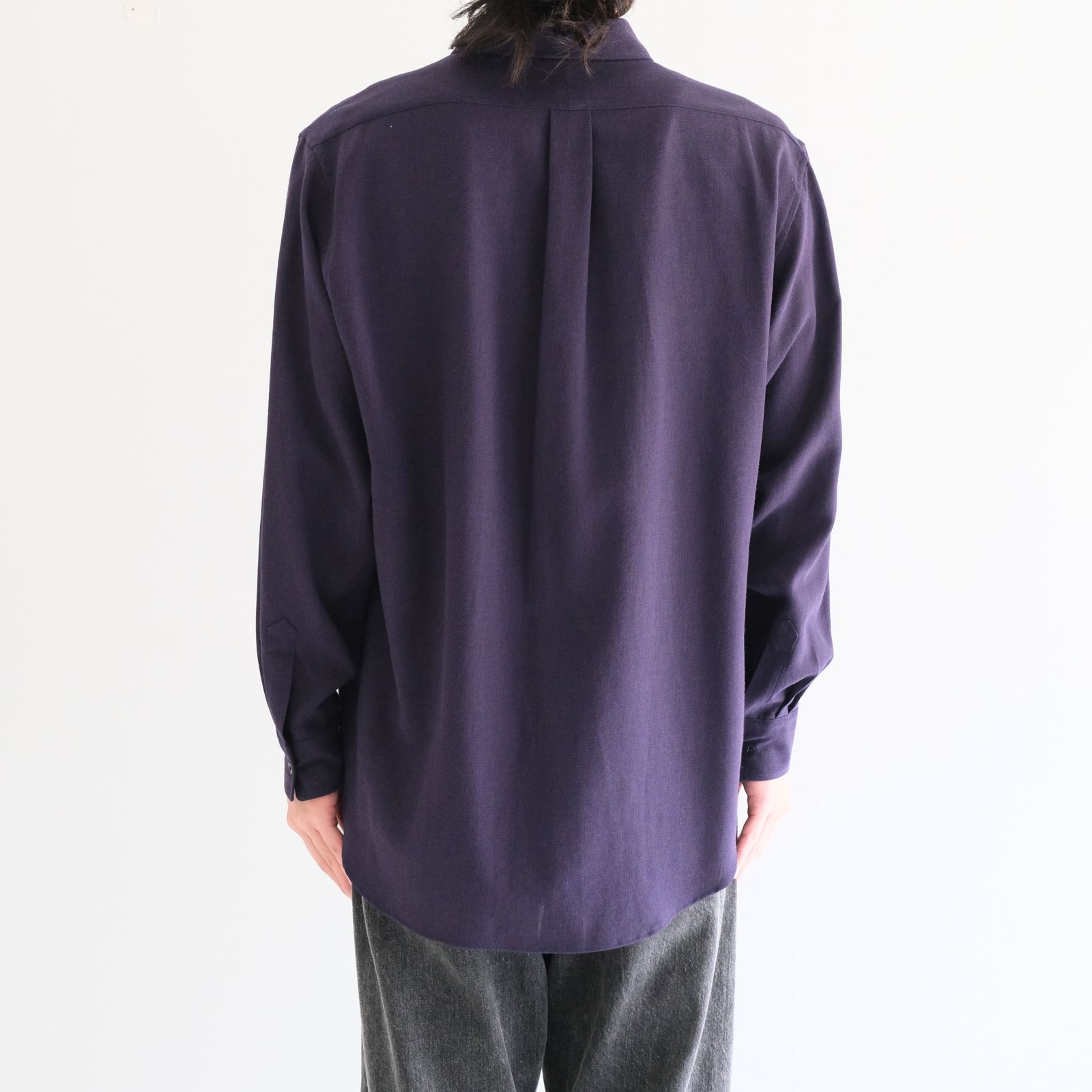 RAYON LINEN CHECK SHIRT / レーヨンリネンチェックシャツ（BLUE / BROWN）