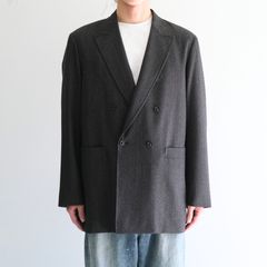 【残り1点】MELANGE BARATHEA STRIPE DB JKT（CHARCOAL BROWN）