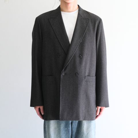 【残り1点】MELANGE BARATHEA STRIPE DB JKT（CHARCOAL BROWN）
