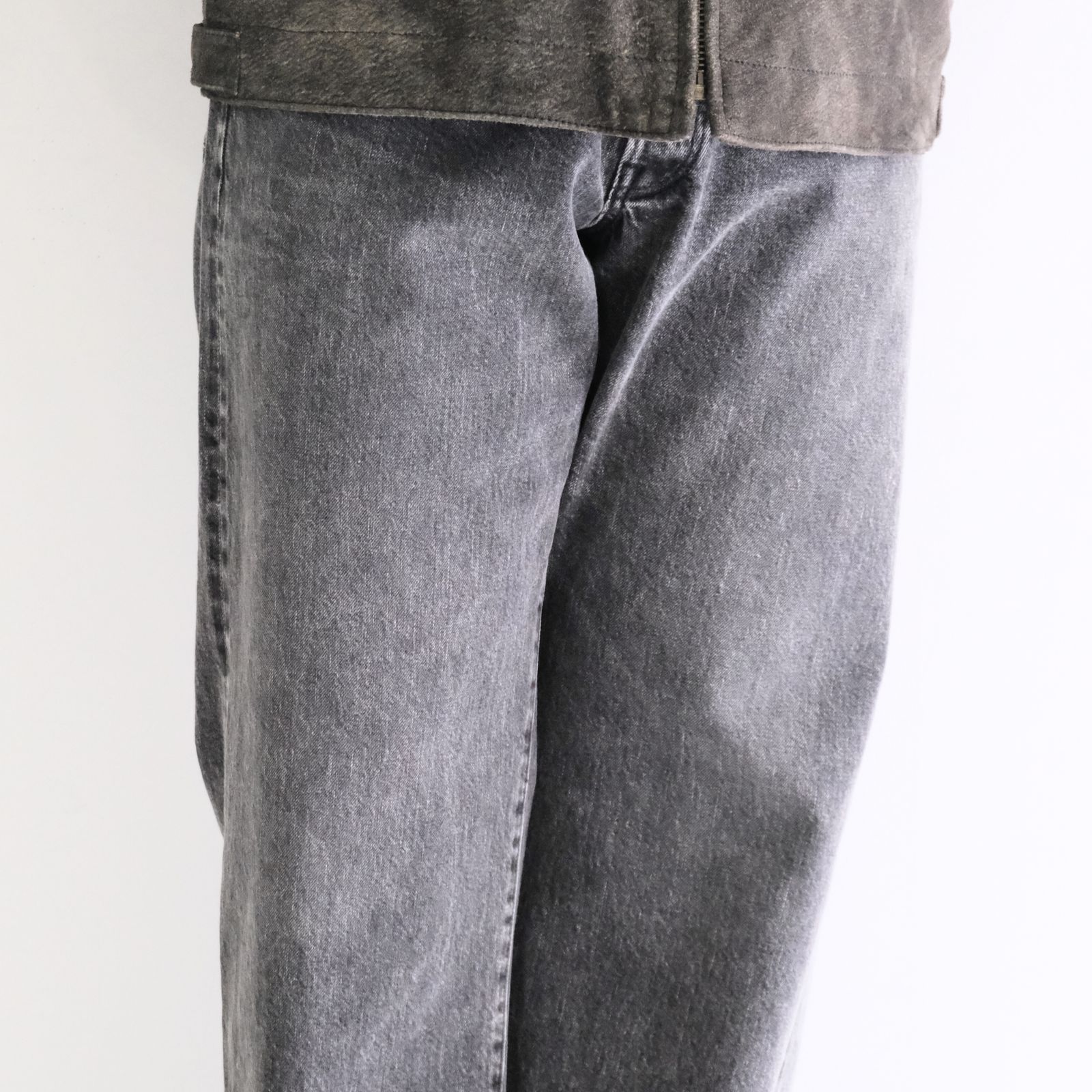VINTAGE WASHED SELVEDGE BLACK DENIM 5P PANTS / パンツ / デニム / 5ポケット / FADED BLACK