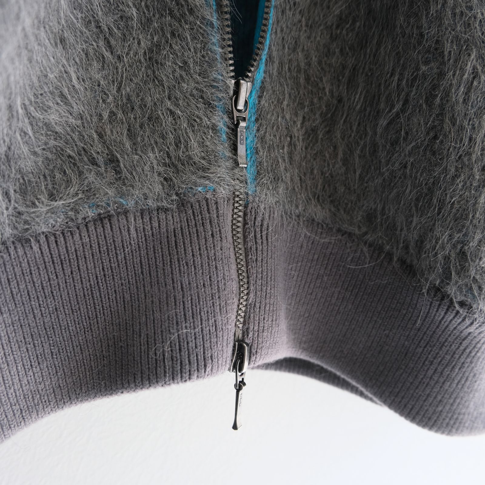 Suri Alpaca Bomber Jacket / ジャケット / ボンバージャケット / アルパカ / スリアルパカ / Grey / Turquoise