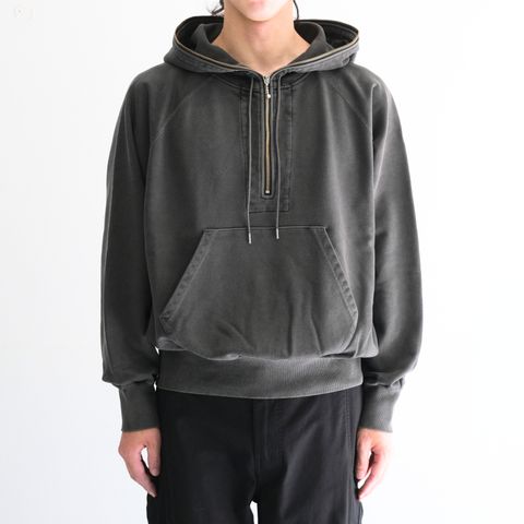 Processed Half-Zip Sweat Hoodie（Gray）