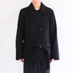 【残り1点】Wool Raglan Pea Coat（Black）