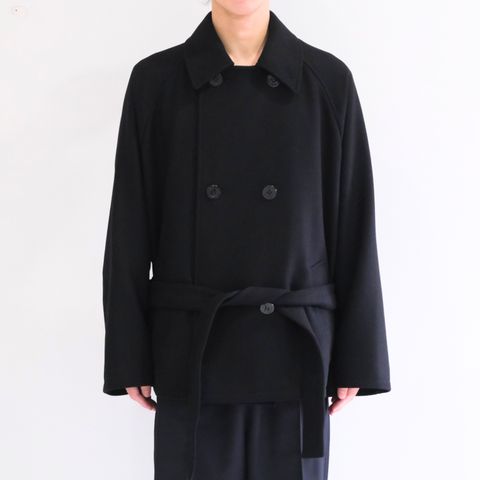 【残り1点】Wool Raglan Pea Coat（Black）